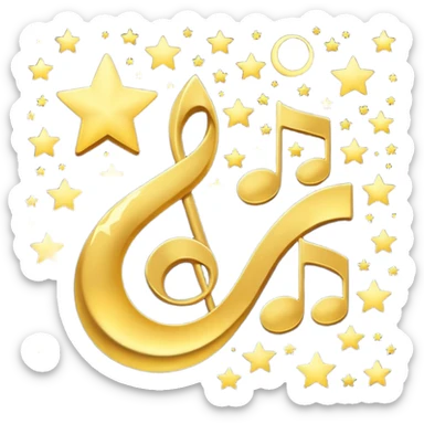 singing notes become stars flowing in the night sky sticker