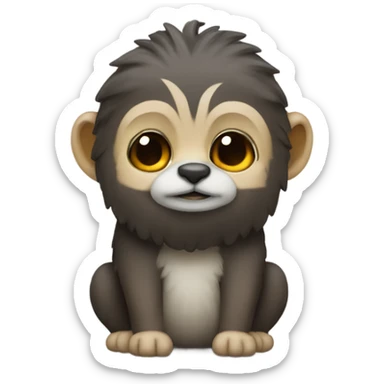 Monito con cara tierna sticker