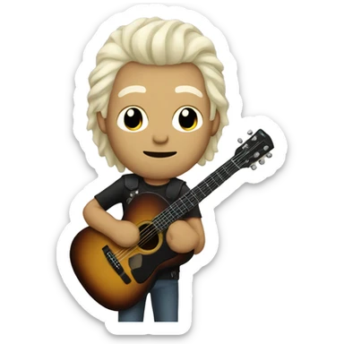 a man with a bleached hair holding guitar sticker