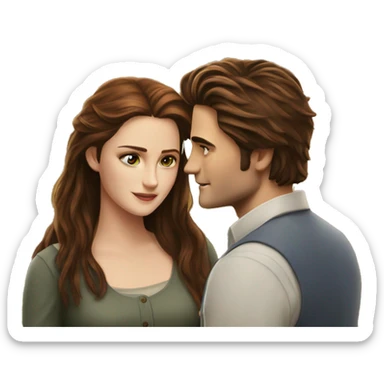 Edward and Bella in their meadow sticker