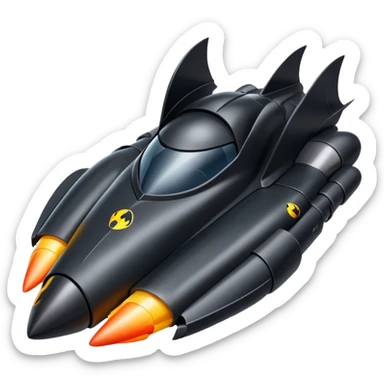riding a rocket france boom! batmobile sticker