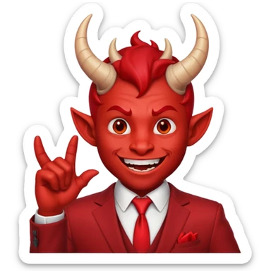 mischevious devil guy thats not scary, sticker