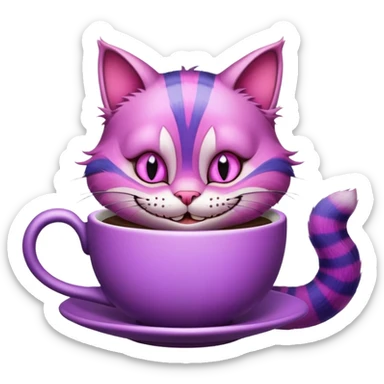 Cheshire Cat drinks a coffee  sticker