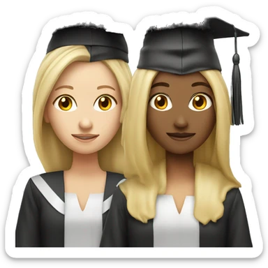 White skin female with blond hair and with phd student graduation hat sticker