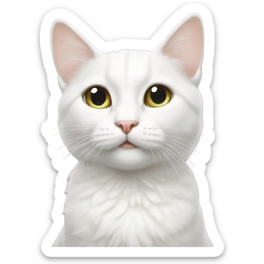 White butterfly with white cat sticker