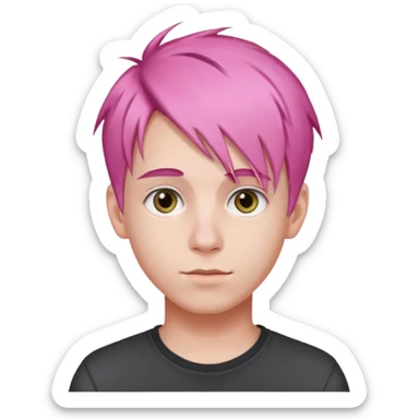 boy, pink hair, 20 years old sticker
