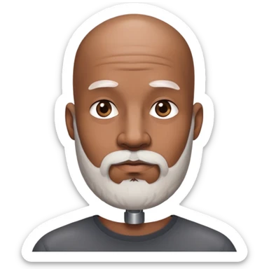 Brown skin guy with bald head and thick salt and pepper beard  sticker