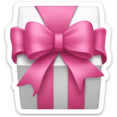 Pink bow with box sticker