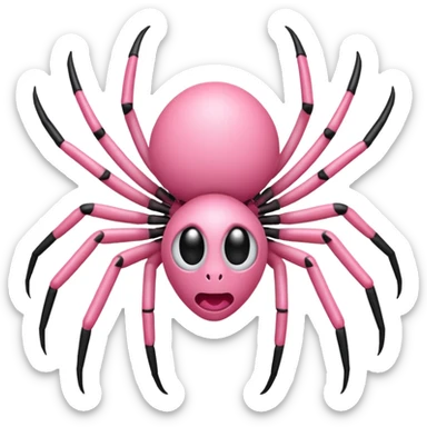 White and pink spider emoji sticker