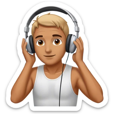 Audífonos y playa sticker