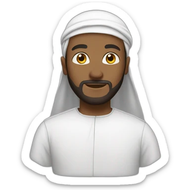 White Muslim prayes sticker