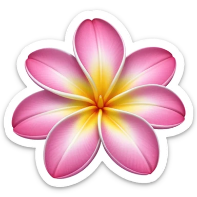 Pink white Frangipani sticker