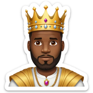 LeBron James face with beard and crown emoji sticker