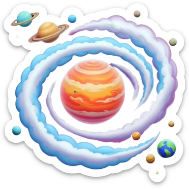 Gas Planet – swirling colorful clouds with no solid ground sticker