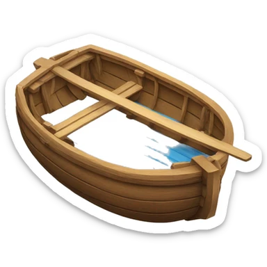 wooden raft sticker