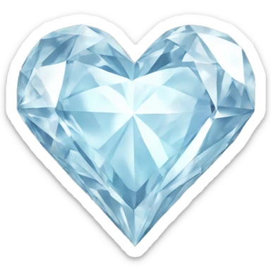 diamond white heart sticker