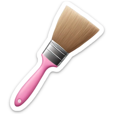 Paintbrush with pastel pink handle sticker