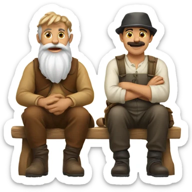two shepherds, a Swiss and a German, are sitting next to each other sticker