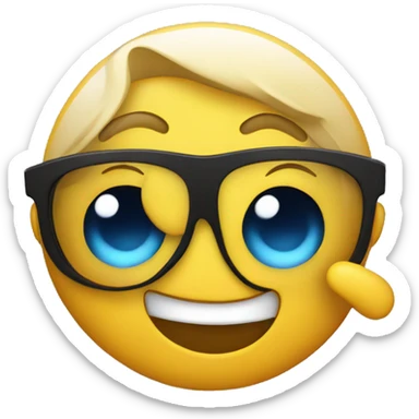 Sunglasses with surprised face hand doing hang loose sticker