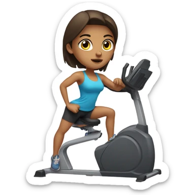 brunette girl in the gym sticker