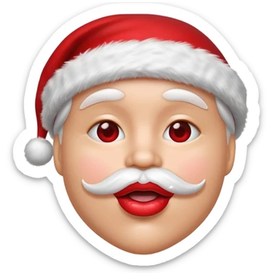 crea uno emoji 3d de unos labios tirandole un beso a mi esposa con un esenario de nabiadad sticker