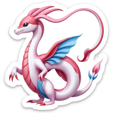 Milotic-Sylveon-Dragonair-Fakémon-hybrid-creature (full body)  sticker