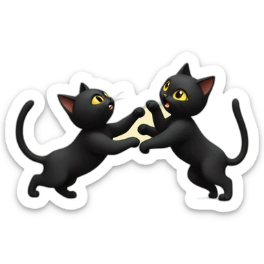 black cats fighting sticker