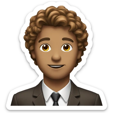 Young man with brown sweeping hair accountant sticker