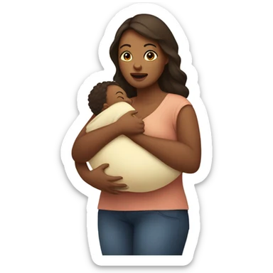 Fat Girl with baby sticker