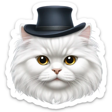White Persian cat wearing a hat  sticker