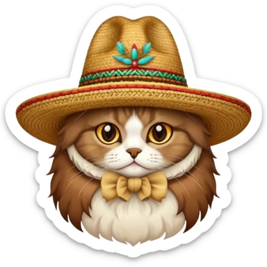 mexican hat persian cat sticker