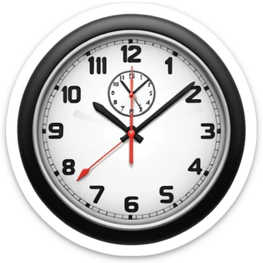 horloge avec la petite aiguille sur le 6 et la grande sur le 3 sticker