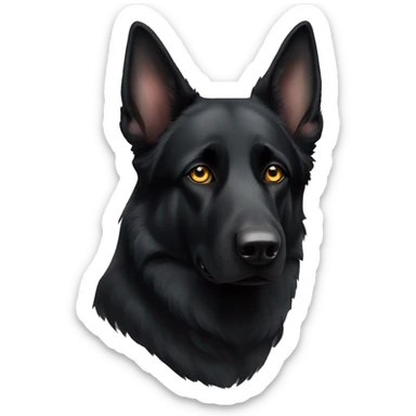 Black German shepherd with heterochromia   sticker