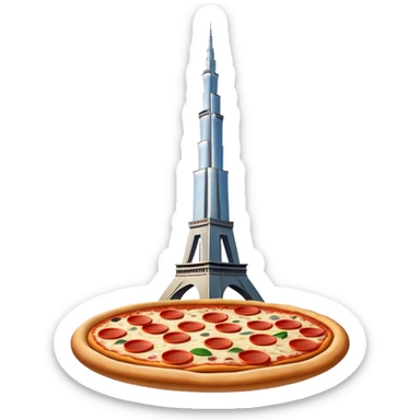 The largest pizza bigger than a Burj Khalifa sticker