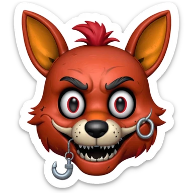 The head of Foxy of five nights at Freddy sticker