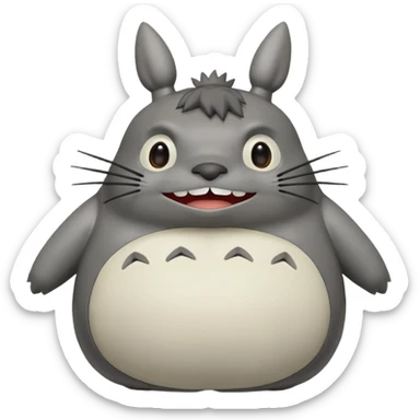 Totoro tierno que se parezca al real sonriendo tierno sticker