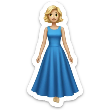 Blue dress sticker