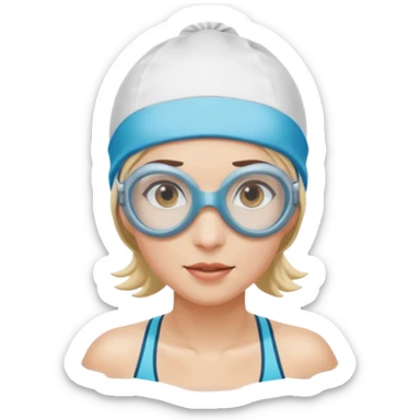 Woman swimmer cap and goggles sticker