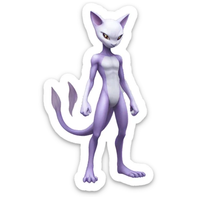 Anthro Mewtwo-Pokémon full body sticker