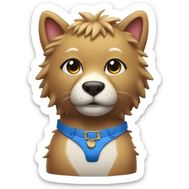 Furry posing in a swimsuit wit a callor sticker