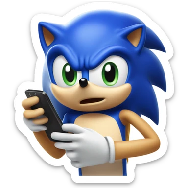 Sonic with a phone sticker