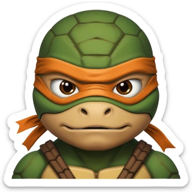 generate the face of a ninja turtle
Without showing teeth
It can't be green
maybe with a Nina mask instead of those stripes sticker