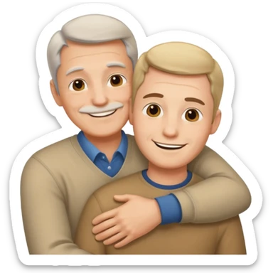 father-in-law and son-in-law hugging sticker