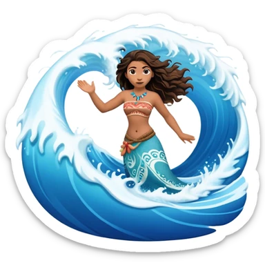 wave from moana sticker