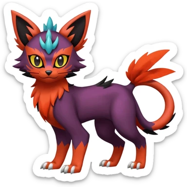 Liepard-Noivern-Litten-Sprigatito-Pokémon-fusion-creature (full body) sticker