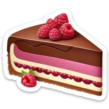 Chocolate raspberry mousse cheesecake slice  sticker