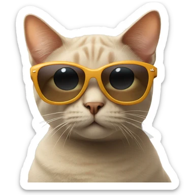 cat in sunglasses on a trip to the beach sticker