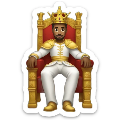 king sitting on a throne sticker