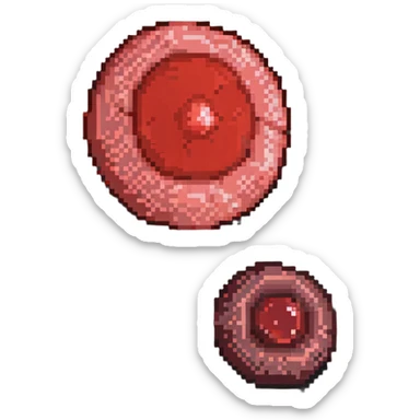 Pale red blood cell next to a normal red blood cell showing anemia comparison sticker
