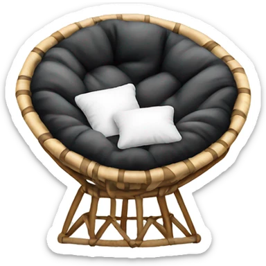 Papasan chair with white pillow sticker